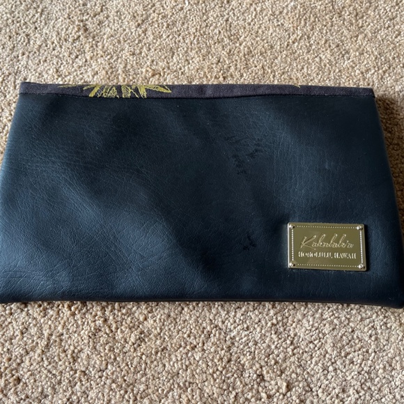 Kahulalea vinyl/fabric zippered pouch purse clutch - Picture 2 of 5